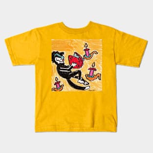 Cool Cat Reading Book Kids T-Shirt